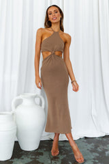 Not So Subtle Midi Dress Brown