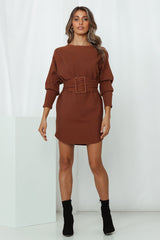 Over This Show Knit Dress Camel