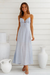 Summertime Hearts Maxi Dress Steel Blue