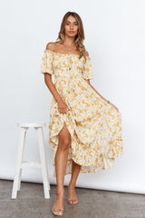 Boho Muse Midi Dress Yellow