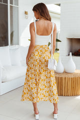 Signature Signed Copy Midi Skirt Mustard