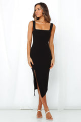 Leave The Light On Midi Dress Black