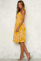 From The Other Side Midi Dress Mustard