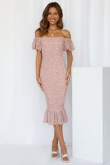 Sun Side Memories Midi Dress Pink