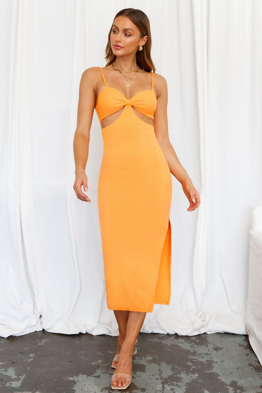 Midnight Rush Midi Dress Orange