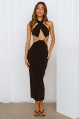 Genie Glimmer Midi Dress Black