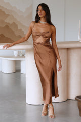 First Impressions Midi Dress Chocolate