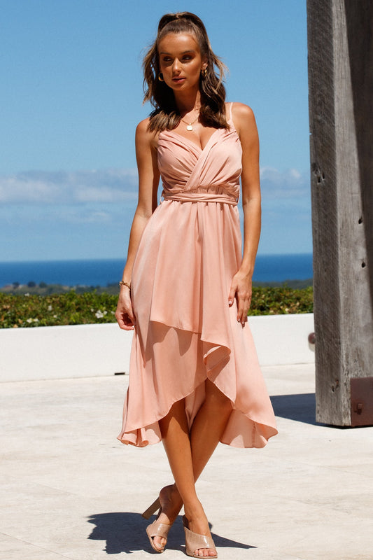 Fuel To My Fire Midi Dress Rose