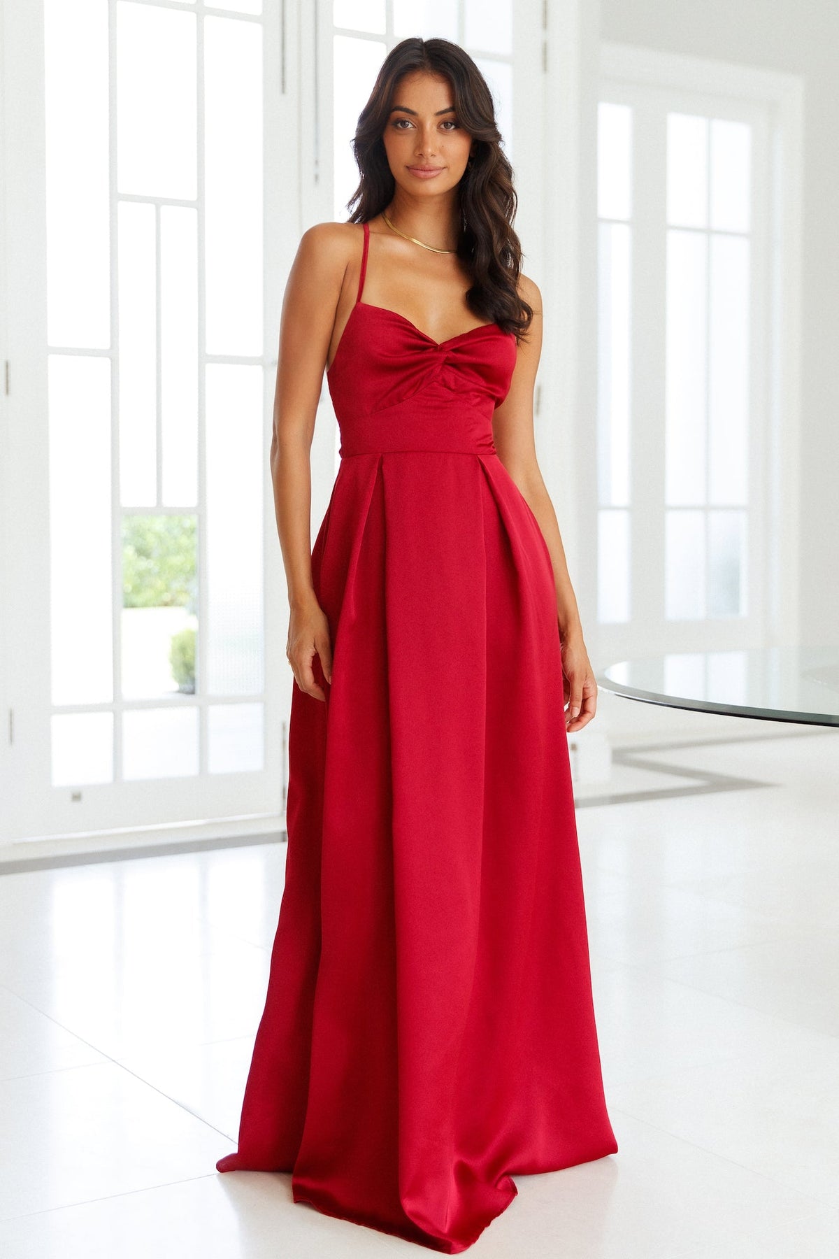 Drinks All The Time Maxi Dress Red