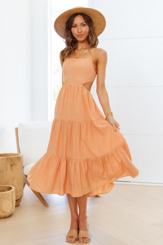 Boho Vibes Midi Dress Orange