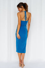 No Bad Vibes Midi Dress Blue