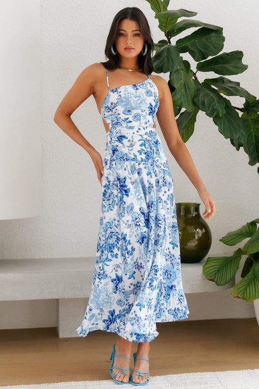 Step Step Maxi Dress Blue