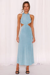 Call Me When You Want Midi Dress Light Blue