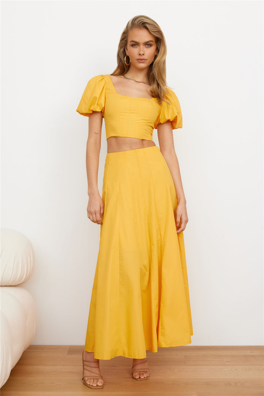 Orchard Field Maxi Skirt Yellow