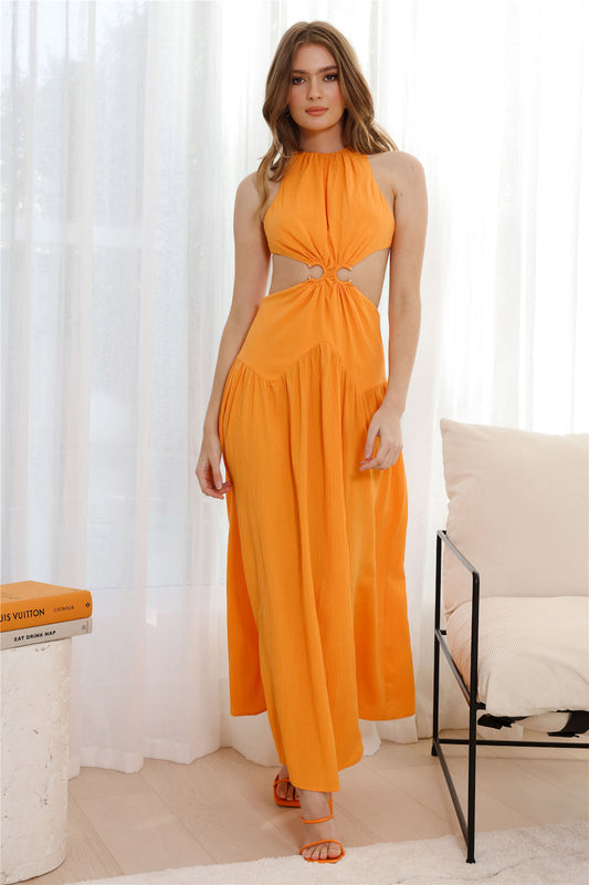 Pleasant Living Midi Dress Orange