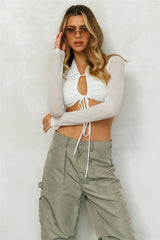 Do Not Disturb Mode Sheer Crop White