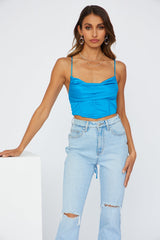 Whistle To My Heart Crop Top Blue