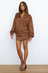 LIONESS Kenny Bomber Jacket Sepia Brown