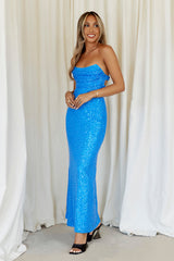 Finest Words Maxi Dress Blue Sequin