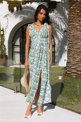 Garden Trips Maxi Dress Green