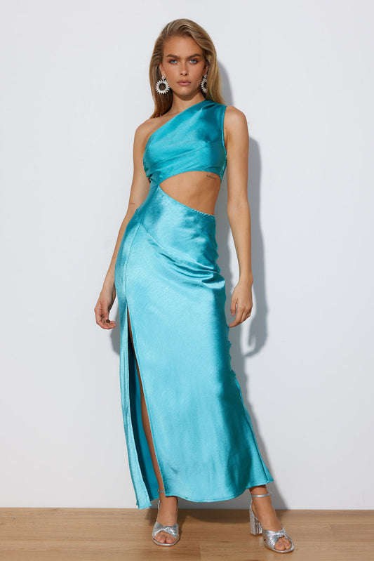 Poker Faced Maxi Dress AQUA BLUE