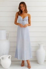 Summertime Hearts Maxi Dress Steel Blue