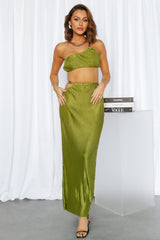 Make Me Feel Maxi Skirt Green