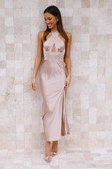 Calling Maria Maxi Dress Beige