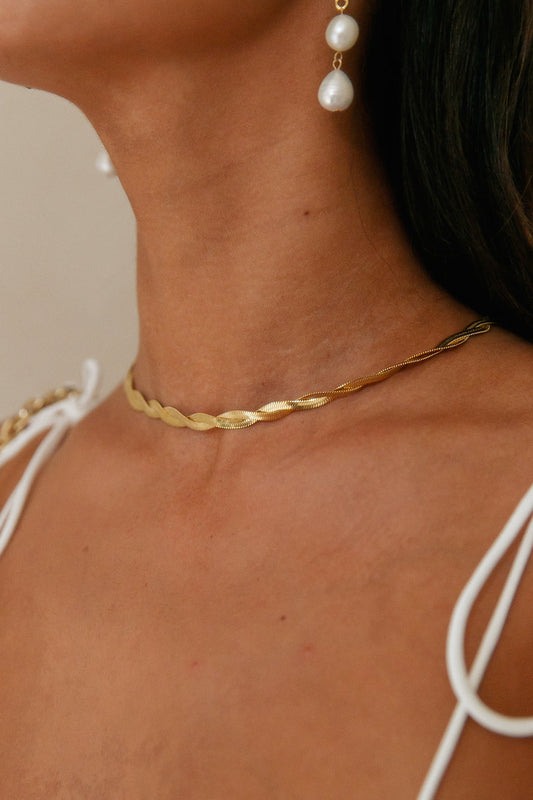 18K Gold Plated Spun Around Necklace Gold