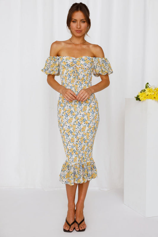 Alive Today Midi Dress Yellow