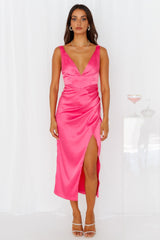 Runway Lover Midi Dress Hot Pink