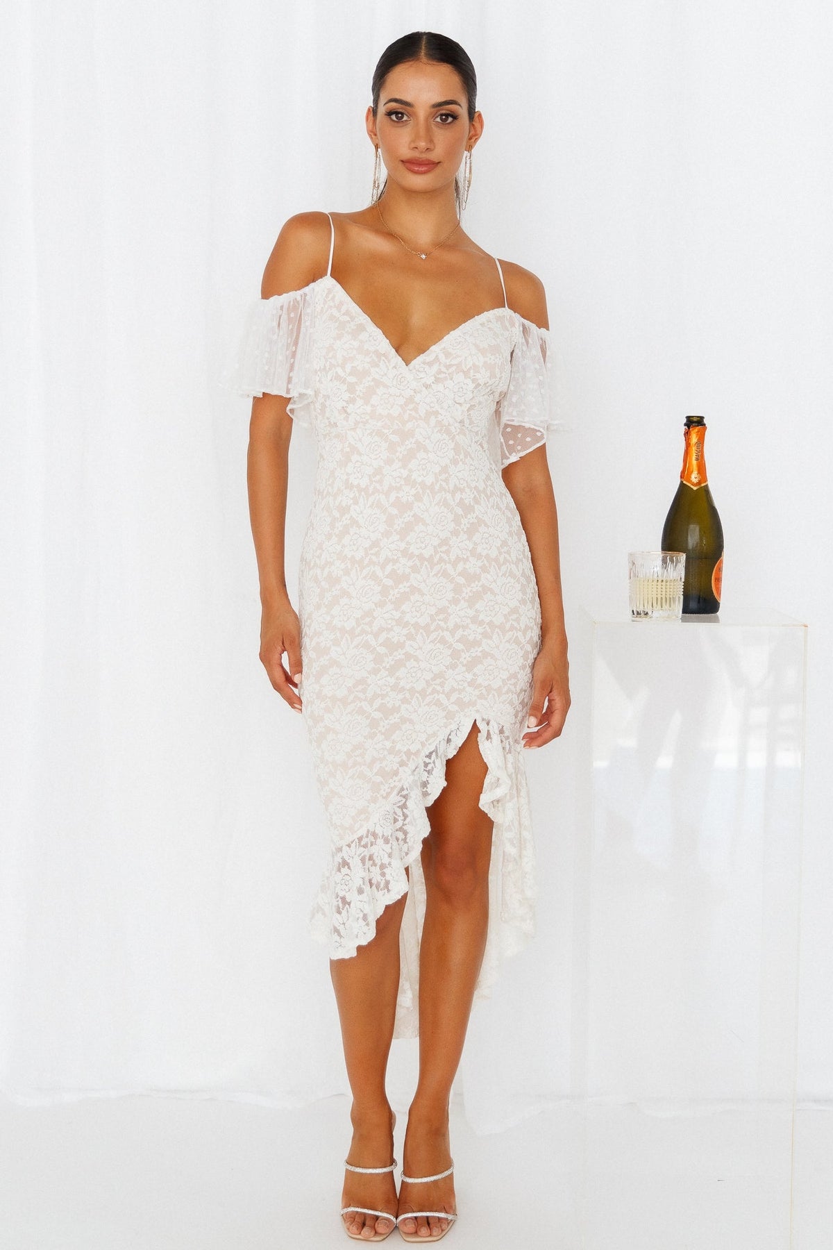 Highest Favour Midi Dress White