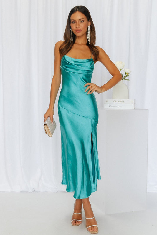 Lychee Martini Midi Dress Aqua