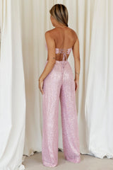 HELLO MOLLY Shimmer Life Pants Light Pink Sequin