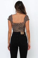 Upper Eastsider Crop Brown Leopard