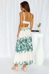 Gates To The Garden Maxi Skirt Green