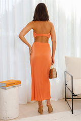 Balancing Act Maxi Skirt Orange