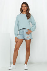 HELLO MOLLY Laidback Lover Top Duck Egg Blue