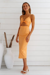 RUNAWAY Sendai Midi Dress Orange