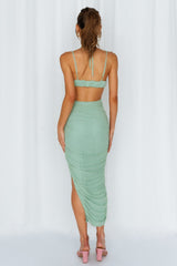 Fun Mermaid Midi Dress Green