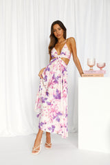 Waiting In The Sun Midi Dress Purple