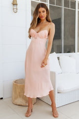 Top Charts Midi Dress Peach