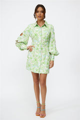 C/MEO Far Away Mini Dress Apple Green Floral