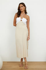 Wandering Heart Maxi Dress Beige