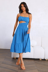 Get Lost In Your Eyes Midi Dress Blue