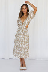 Aloha Times Midi Dress Brown