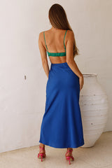 Split Thinking Maxi Dress Royal Blue