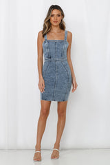 Kick Up A Fuss Dress Washed Blue