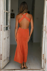 Call Me When You Want Midi Dress Orange