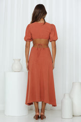 Good Flow Midi Dress Rust